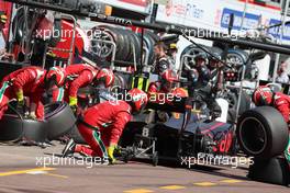 Dennis Hauger (DEN) PREMA Racing makes a pit stop. 29.05.2022. FIA Formula 2 Championship, Rd 5, Monte Carlo, Monaco, Feature Race, Sunday.