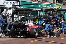 Richard Verschoor (NED) Trident makes a pit stop. 29.05.2022. FIA Formula 2 Championship, Rd 5, Monte Carlo, Monaco, Feature Race, Sunday.