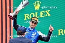 Caio Collet (BRA) MP Motorsport celebrates his second position on the podium. 09.07.2022. FIA Formula 3 Championship, Rd 5, Sprint Race, Spielberg, Austria, Saturday.