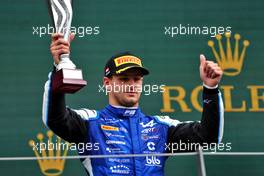 Second placed Victor Martins (FRA) ART celebrates on the podium. 10.07.2022. FIA Formula 3 Championship, Rd 5, Feature Race, Spielberg, Austria, Sunday.