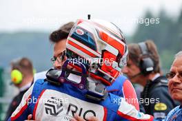 Roman Stanek (CZE) Trident celebrates his second position in parc ferme. 27.08.2022. Formula 3 Championship, Rd 7, Sprint Race, Spa-Francorchamps, Belgium, Saturday.