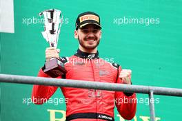 Alexander Smolyar (RUS) MP Motorsport celebrates his third position on the podium. 27.08.2022. Formula 3 Championship, Rd 7, Sprint Race, Spa-Francorchamps, Belgium, Saturday.