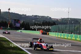 Race winner Zane Maloney (BRB) Trident celebrates at the end of the race. 28.08.2022. Formula 3 Championship, Rd 7, Feature Race, Spa-Francorchamps, Belgium, Sunday.