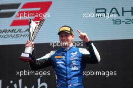 Race winner Victor Martins (FRA) ART celebrates in parc ferme. 20.03.2022. FIA Formula 3 Championship, Rd 1, Feature Race, Sakhir, Bahrain, Sunday.