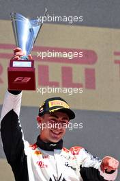 Race winner David Vidales (ESP) Campos Racing celebrates on the podium. 21.05.2022. FIA Formula 3 Championship, Rd 3, Barcelona, Spain, Saturday.