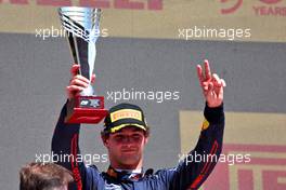 Jak Crawford (USA) Prema Racing celebrates his second position on the podium. 21.05.2022. FIA Formula 3 Championship, Rd 3, Barcelona, Spain, Saturday.