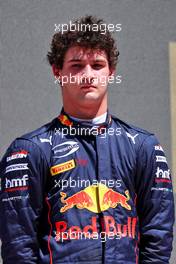 Second placed Jak Crawford (USA) Prema Racing on the podium. 21.05.2022. FIA Formula 3 Championship, Rd 3, Barcelona, Spain, Saturday.