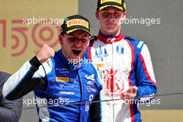 Race winner Victor Martins (FRA) ART celebrates on the podium. 22.05.2022. FIA Formula 3 Championship, Rd 3, Barcelona, Spain, Sunday.