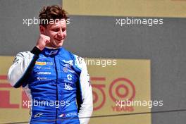 Race winner Victor Martins (FRA) ART celebrates on the podium. 22.05.2022. FIA Formula 3 Championship, Rd 3, Barcelona, Spain, Sunday.