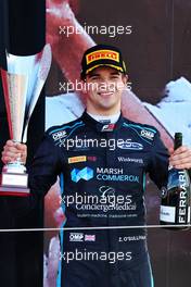 Zak O'Sullivan (GBR) Carlin celebrates his second position on the podium. 03.07.2022. FIA Formula 3 Championship, Rd 4, Silverstone, England, Sunday.