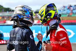 (L to R): second placed Zak O'Sullivan (GBR) Carlin with third placed Oliver Bearman (GBR) Prema Racing in parc ferme. 03.07.2022. FIA Formula 3 Championship, Rd 4, Silverstone, England, Sunday.
