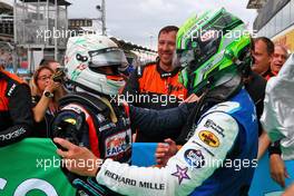 Race winner Caio Collet (BRA) MP Motorsport (Right) celebrates with third placed Kush Maini (IND) MP Motorsport in parc ferme. 30.07.2022. FIA Formula 3 Championship, Rd 6, Sprint Race, Budapest, Hungary, Saturday.