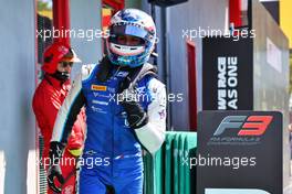 Victor Martins (FRA) ART celebrates his second position in parc ferme. 23.04.2022. FIA Formula 3 Championship, Rd 2, Sprint Race, Imola, Italy, Saturday.