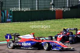 Zane Maloney (BRB) Trident spun out of the race while leading as the Safety Car period ended. 24.04.2022. FIA Formula 3 Championship, Rd 2, Feature Race, Imola, Italy, Sunday.