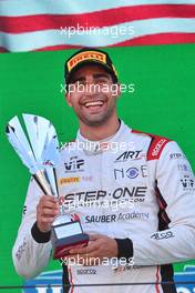 Juan Manuel Correa (USA) ART celebrates his second position on the podium. 03.09.2022. FIA Formula 3 Championship, Rd 8, Sprint Race, Zandvoort, Netherlands, Saturday.