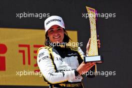 Race winner Jamie Chadwick (GBR) Jenner Racing celebrates on the podium. 21.05.2022. W Series, Rd 2, Barcelona, Spain, Race Day.