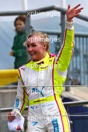 Emma Kimilainen (FIN) Puma W Series Team celebrates her second position on the podium. 02.07.2022. W Series, Rd 3, Silverstone, England, Race Day.