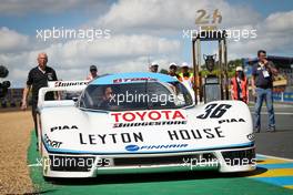 Kazuki Nakajima (JPN) Toyota Gazoo Racing returns the winner's trophy in a Toyota Tom's 85C. 11.06.2022. FIA World Endurance Championship, Round 3, Le Mans 24 Hours Race, Le Mans, France, Saturday