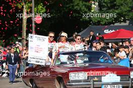 Robin Frijns (NLD) / Sean Gelael (IDN) / Rene Rast (GER) #31 WRT. 10.06.2022. FIA World Endurance Championship, Round 3, Le Mans 24 Hours Race, Parade, Le Mans, France, Friday.