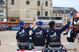 Andre Negrao (BRA) / Nicolas Lapierre (FRA) / Mathieu Vaxiviere (FRA) #36 Alpine Elf Matmut. 10.06.2022. FIA World Endurance Championship, Round 3, Le Mans 24 Hours Race, Parade, Le Mans, France, Friday.