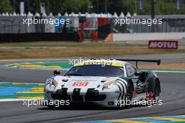 Duncan Cameron (GBR) / Matthew Griffin (IRE) / David Perel (RSA) #55 Spirit of Race Ferrari 488 GTO. 08.06.2022. FIA World Endurance Championship, Le Mans 24 Hours Practice and Qualifying, Le Mans, France, Wednesday.