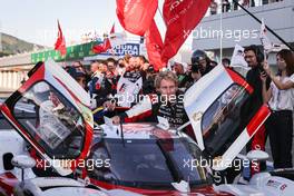 Sebastien Buemi (SUI) / Brendon Hartley (NZL) / Ryo Hirakawa (JPN) #08 Toyota Gazoo Racing, Toyota GR010, Hybrid celebrate in parc ferme. 11.09.2022. FIA World Endurance Championship, Round 5, Six Hours of Fuji, Fuji, Japan, Sunday.