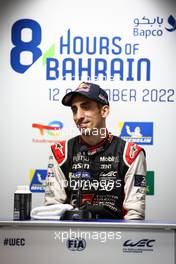 Sebastien Buemi (SUI) Toyota Gazoo Racing in the post race Press Conference. 12.11.2022. FIA World Endurance Championship, Round 6, Eight Hours of Bahrain, Sakhir, Bahrain, Saturday.