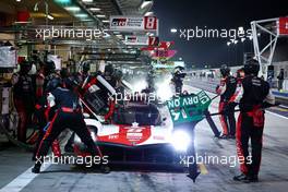 Sebastien Buemi (SUI) / Brendon Hartley (NZL) / Ryo Hirakawa (JPN) #08 Toyota Gazoo Racing, Toyota GR010, Hybrid in the pits. 10.11.2022. FIA World Endurance Championship, Round 6, Eight Hours of Bahrain, Sakhir, Bahrain, Thursday.