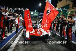 Race winners Mike Conway (GBR) / Kamui Kobayashi (JPN) / Jose Maria Lopez (ARG) #07 Toyota Gazoo Racing Toyota GR010 Hybrid enter parc ferme. 12.11.2022. FIA World Endurance Championship, Round 6, Eight Hours of Bahrain, Sakhir, Bahrain, Saturday.