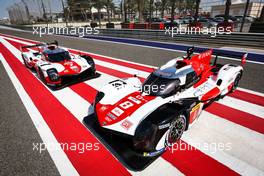 The #07 and #08 Toyota Gazoo Racing Toyota GR010 Hybrids. 09.11.2022. FIA World Endurance Championship, Round 6, Eight Hours of Bahrain, Sakhir, Bahrain, Wednesday.