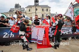 (L to R): Kamui Kobayashi (JPN) Toyota Gazoo Racing and Ryo Hirakawa (JPN) Toyota Gazoo Racing. 05.06.2022. FIA World Endurance Championship, Le Mans Test, Le Mans, France, Sunday.