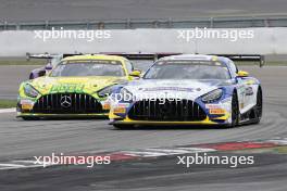 Maro Engel (D) (Mercedes-AMG Team Mann-Filter - Mercedes-AMG GT3 Evo) und Ricardo Feller (CH) (Abt Sportsline - Audi R8 LMS GT3 Evo2)  05.08.2023, DTM Round 4, Nürburgring, Germany, Saturday