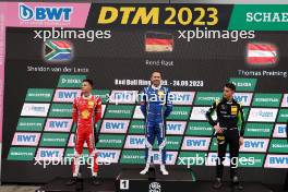 Sheldon van der Linde (ZAF) (Schubert Motorsport - BMW M4 GT3) , Rene Rast (DEU) (Schubert Motorsport  - BMW M4 GT3)   und Thomas Preining (AUT) (Manthey EMA  - Porsche 911 GT3 R)  24.09.2023, DTM Round 7, Red Bull Ring, Austria, Sunday