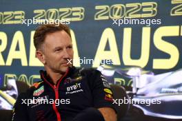 Christian Horner (GBR) Red Bull Racing Team Principal in the FIA Press Conference. 31.03.2023. Formula 1 World Championship, Rd 3, Australian Grand Prix, Albert Park, Melbourne, Australia, Practice Day.