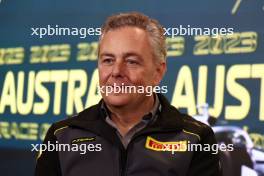 Mario Isola (ITA) Pirelli Racing Manager in the FIA Press Conference. 31.03.2023. Formula 1 World Championship, Rd 3, Australian Grand Prix, Albert Park, Melbourne, Australia, Practice Day.