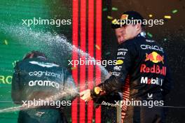 Race winner Max Verstappen (NLD) Red Bull Racing celebrates on the podium. 02.04.2023. Formula 1 World Championship, Rd 3, Australian Grand Prix, Albert Park, Melbourne, Australia, Race Day.