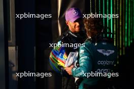 2nd place Lewis Hamilton (GBR) Mercedes AMG F1 and Fernando Alonso (ESP) Aston Martin F1 Team. 02.04.2023. Formula 1 World Championship, Rd 3, Australian Grand Prix, Albert Park, Melbourne, Australia, Race Day.