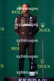Second placed Lewis Hamilton (GBR) Mercedes AMG F1 on the podium. 02.04.2023. Formula 1 World Championship, Rd 3, Australian Grand Prix, Albert Park, Melbourne, Australia, Race Day.
