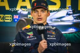 Max Verstappen (NLD) Red Bull Racing in the post race FIA Press Conference. 02.04.2023. Formula 1 World Championship, Rd 3, Australian Grand Prix, Albert Park, Melbourne, Australia, Race Day.