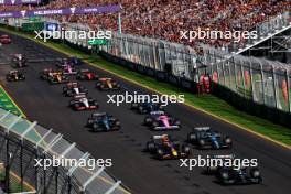 Lewis Hamilton (GBR) Mercedes AMG F1 W14 leads at the restart of the race. 02.04.2023. Formula 1 World Championship, Rd 3, Australian Grand Prix, Albert Park, Melbourne, Australia, Race Day.
