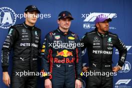 Qualifying top three in parc ferme George Russell (GBR) Mercedes AMG F1, second; Max Verstappen (NLD) Red Bull Racing, pole position; Lewis Hamilton (GBR) Mercedes AMG F1, third. 01.04.2023. Formula 1 World Championship, Rd 3, Australian Grand Prix, Albert Park, Melbourne, Australia, Qualifying Day.