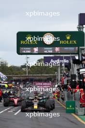 Max Verstappen (NLD) Red Bull Racing RB19 leaves the pits. 01.04.2023. Formula 1 World Championship, Rd 3, Australian Grand Prix, Albert Park, Melbourne, Australia, Qualifying Day.