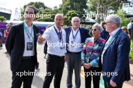 (L to R): Andrew Westacott (AUS) Australian Grand Prix Corporation Chief Executive Officer with Paul Little (AUS) Chair of Australian Grand Prix Corporation; Linda Dessau (AUS) Governor of Victoria; and her husband Anthony Howard (AUS). 02.04.2023. Formula 1 World Championship, Rd 3, Australian Grand Prix, Albert Park, Melbourne, Australia, Race Day.