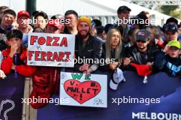 Circuit atmosphere - Ferrari and Valtteri Bottas (FIN) Alfa Romeo F1 Team fans. 02.04.2023. Formula 1 World Championship, Rd 3, Australian Grand Prix, Albert Park, Melbourne, Australia, Race Day.
