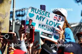 Circuit atmosphere - George Russell (GBR) Mercedes AMG F1 fans. 02.04.2023. Formula 1 World Championship, Rd 3, Australian Grand Prix, Albert Park, Melbourne, Australia, Race Day.