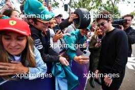 Lance Stroll (CDN) Aston Martin F1 Team with fans. 30.03.2023. Formula 1 World Championship, Rd 3, Australian Grand Prix, Albert Park, Melbourne, Australia, Preparation Day.