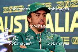 Fernando Alonso (ESP) Aston Martin F1 Team in the FIA Press Conference. 30.03.2023. Formula 1 World Championship, Rd 3, Australian Grand Prix, Albert Park, Melbourne, Australia, Preparation Day.