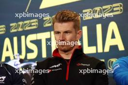 Nico Hulkenberg (GER) Haas F1 Team in the FIA Press Conference. 30.03.2023. Formula 1 World Championship, Rd 3, Australian Grand Prix, Albert Park, Melbourne, Australia, Preparation Day.