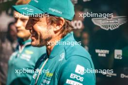 Fernando Alonso (ESP) Aston Martin F1 Team with the media. 30.03.2023. Formula 1 World Championship, Rd 3, Australian Grand Prix, Albert Park, Melbourne, Australia, Preparation Day.