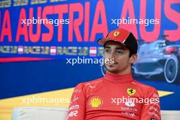 Charles Leclerc (MON) Ferrari in the post race FIA Press Conference. 02.07.2023. Formula 1 World Championship, Rd 10, Austrian Grand Prix, Spielberg, Austria, Race Day.